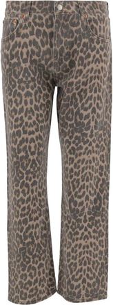Re/Done Jeans met All-Over Dierenprint - Dames - Regular Fit Jeans - Veelkleurig - W28 - Katoen - Jeans