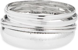 Natasha Set of 8 Bangle Bracelets in Silver at Nordstrom Rack