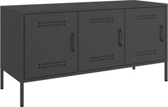vidaXL Mueble para TV de acero negro 100,5x39x50,5 cm vidaXL