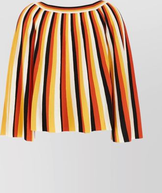 Chlo&eacute; striped wool boat neck blouse