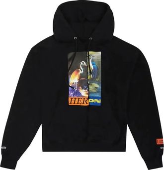 Heron Preston FW21 Split Herons Hoodie Black HMBB021F21JER0011022