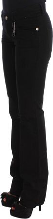 Costume National Cotton Slim Fit Bootcut Jeans - Black