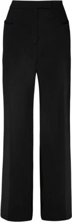 Tom Ford Zwarte- uitlopende high waist broek - Dames - Straight fit broeken - Zwart - S - Wol - Broeken