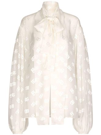 Dolce & Gabbana Blusa con fiocco - Bianco