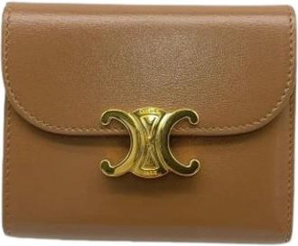 Celine Tweedehands leren portemonnees - Dames - Vintage Accessoires - Bruin - ONE Size - Vintage