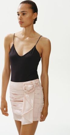 H&M Appliqu&eacute;d Mini Skirt in Light Dusty Pink at Nordstrom, Size 10