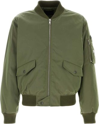 Prada Olive green nylon bomber jacket