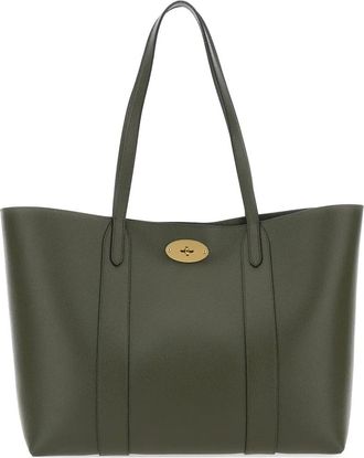 Mulberry Bayswater leren shopper met draaislot - Groen