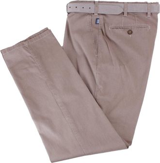 Br&uuml;hl Mens Parma B Textured Cotton Chinos - Maroon Brown - W44 L32