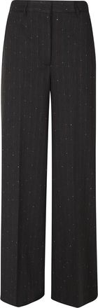 Ermanno Scervino Anthracite Cropped Wide-Leg Pants
