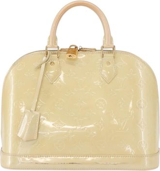 Louis Vuitton Alma Handbag Monogram Vernis Beige Patent_Leather Handbag (Pre-Owned)