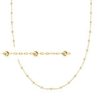 Ross-Simons Italian 2mm 10kt Yellow Gold Bead Station Necklace