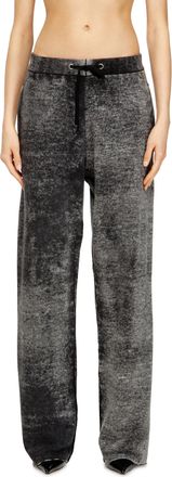 Diesel Reverse-print knitted wool track pants - Shorts - Woman - Grey