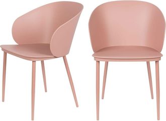 DRAWER Lote de 2 sillas de resina y metal - Rosa