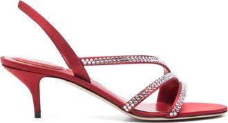 Valentino Garavani Sandalen met kitten hak en kristallen - Rood