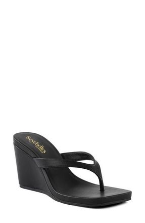 Seychelles Uptown Wedge Flip Flop in Black at Nordstrom, Size 10