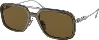 Prada PR 57ZS Asian Fit 18F01T Mens Sunglasses Green Size 55