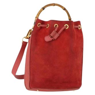 Gucci Pre-owned Bucket Bags, female, Red, Size: ONE SIZE Pre-owned Vintage Bucket Bag