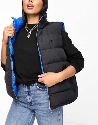 adidas Originals Giacca nera invernale senza maniche-Nero