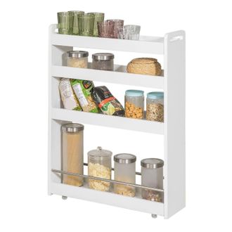 SoBuy Carro Multiuso Con Ruedas,carrito,4 Bandejas,l60 X P18 X H82 Cm Blanco Nsr01-w Sobuy Es