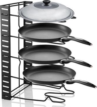 OEM Organizador De Sartenes, Soporte De 5 Niveles Para Tapas De Sartenes, Para Cajones, Para Utensilios, Ollas, Sartenes Y Tapas, 38x21x4 Cm