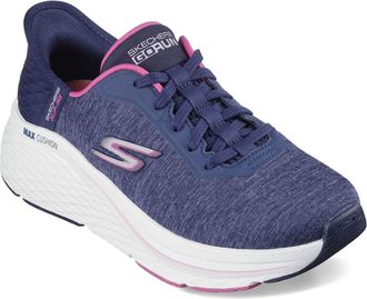 Skechers Womens Max Cushioning Elite 2.0 Prevail Hands Free Slip-ins Sneaker, Navy/Pink, 2.5 UK