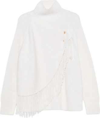 Carven Truien & Vesten, Dames, Wit, S, Ribbed High Neck Sweater