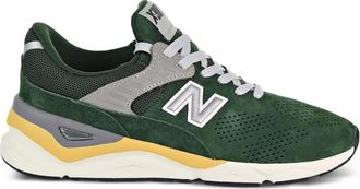 New Balance Sneakers traforate X-90 in pelle scamosciata - Verde