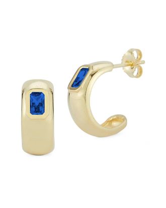 Sphera Milano 14K Over Silver Cz Hoops