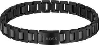 BOSS Black-plated cuff with logo closure