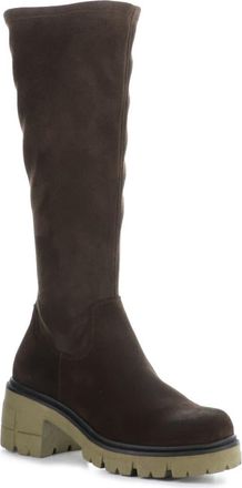 Bos. & Co. Brenna Waterproof Platform Knee High Boot in Dark Brown/Brown/Khaki at Nordstrom, Size 10-10.5Us