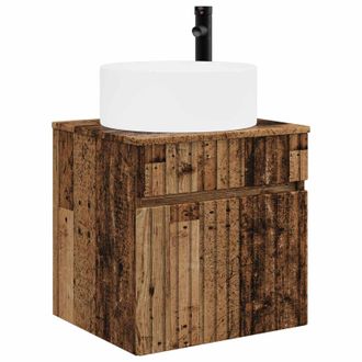 vidaXL Vanidad De Lavabo Montada En La Pared Madera Envejecida Vidaxl