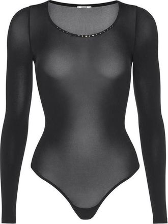 Wolford Swarovski Crystal-Embellished String Bodysuit Size L