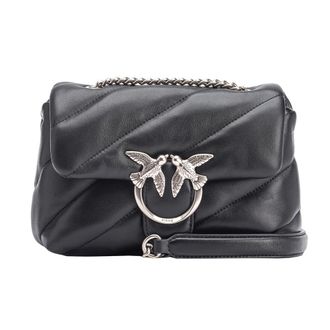 Pinko Women Love Mini Puff Cl Sheep Nappa Bag, z99o_Black-Old Silver, 21X10X15