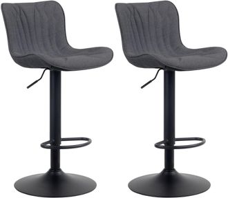 Clp Set de 2 Taburetes de bar regulable en Tela Negro