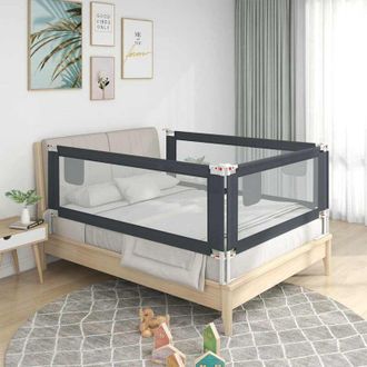 vidaXL Vidaxl - Sponda Letto Sicurezza Bambini Grigio Scuro 190x25 cm Tessuto