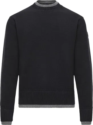 Moncler Moncler Leather Logo Wool & Cashmere Blend Sweater, Men, Blue, Size: 3xl