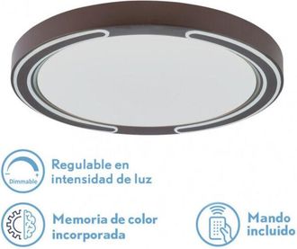 Fabrilamp Lampada da soffitto 72w asher brown 3000-4000-6500k 5616lm 6x50x50cm telecomando+reg.int+memoria