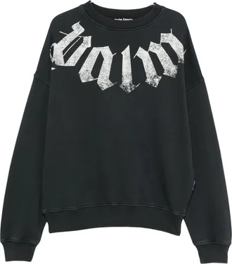 Palm Angels Big Neck Black Logo Oversized Sweatshirt