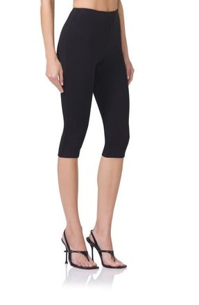 AFRM Ettie High Waist Capri Pants in Noir at Nordstrom, Size X-Large