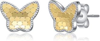 Rachel Glauber Enchanted Flight Two-Tone Butterfly Earrings