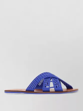 Versace rubber slides open toe flat sole design