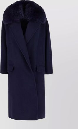 BLANCHA wool coat with faux fur collar