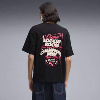 Puma T-shirt da uomo con stampa grafica boxy Champions, Abbigliamento, Nero, XXL
