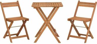 OEM Ensemble En Bois DAcacia Fsc - Compos&eacute; DUne Table Carr&eacute;e Et De 2 Chaises Pliables