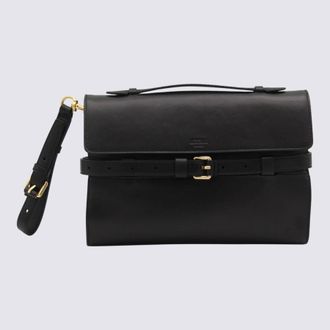 Moschino Black Leather Shoulder Bag