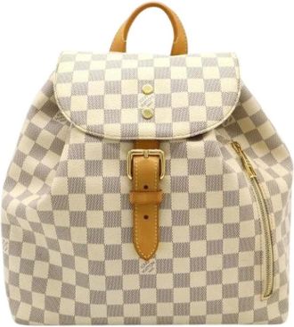 Louis Vuitton Pre-owned Backpacks, female, Beige, Size: ONE SIZE Pre-owned Damier Azur Backpack
