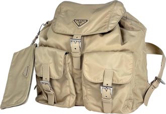 Prada Beige Nylon Backpack (Pre-Owned)