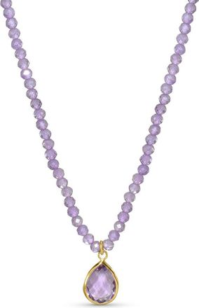 Jewelmak 14K Pink Amethyst Necklace