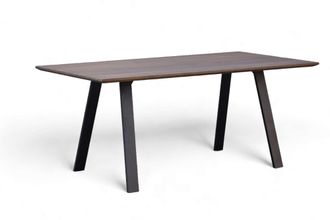 HOME AFFAIRE Esstisch »Reidigen Küchentisch, A-Form Metallgestell, Wildeiche massiv geölt« Baum Kante oder Schweizer Kante, erhältlich in 3 Grössen und 2 Farben